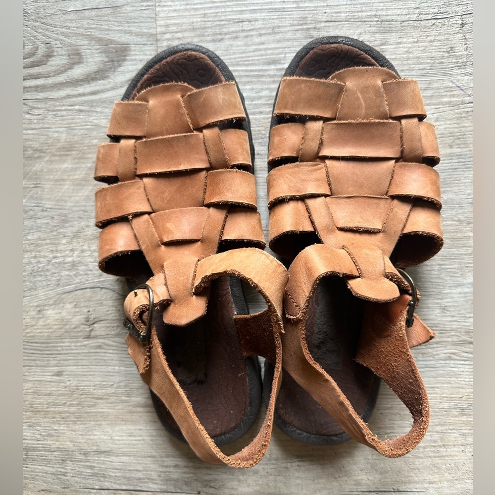 Teva Weaver Brown Leather Strappy Sandal